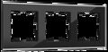 BRITE Рамка 3-местная  РУ-3-2-БрЧ стекло черн. IEK BR-M32-G-K02
