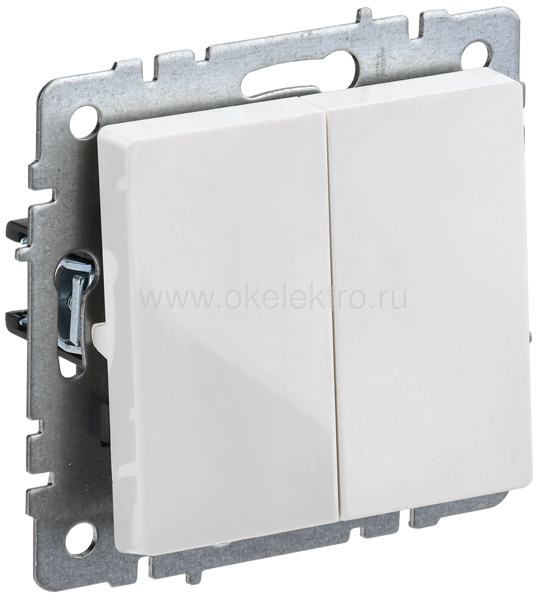 BRITE Выключатель  2-кл. 10А ВС10-2-0-БрБ цвет белый  IEK
