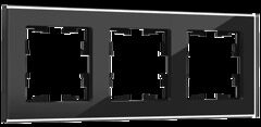 BRITE Рамка 3-местная  РУ-3-2-БрЧ стекло черн. IEK BR-M32-G-K02