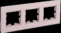 BRITE Рамка 3-местная  РУ-3-2-Бр стекло розовый матовый IEK BR-M32-G-31-K14