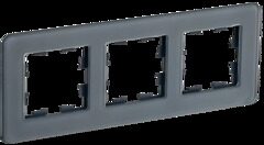 BRITE Рамка 3-местная  РУ-3-2-Бр стекло графит RE IEK BR-M32-G-41-K53