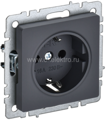 BRITE Розетка  с з/к/ш 16А РС14-1-0-БрГ цвет: графит  IEK