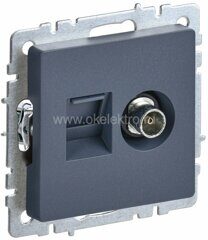 BRITE Розетка  двойная TV+RJ45 кат.5E РТВ/РК12-БрМ цвет: маренго  IEK