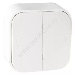 Выключатель двухклавишный 10 A - 250 B~ - Quteo IP
