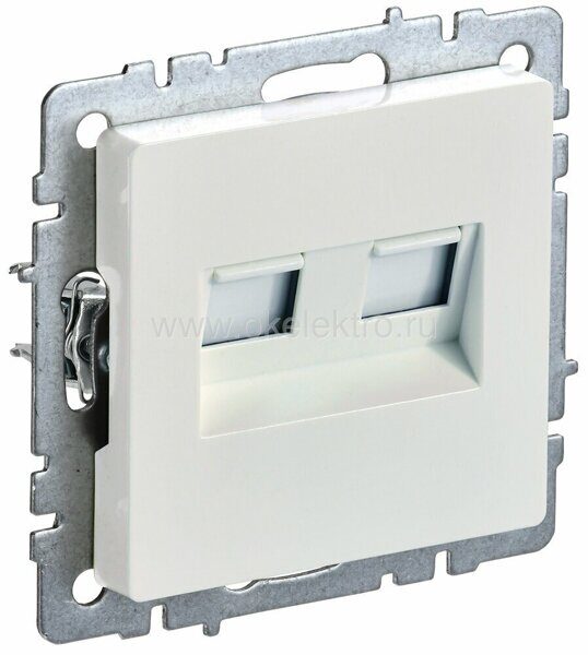 BRITE Розетка  комп. 2-ая RJ45 кат.5E РК10-2-БрЖ цвет: жемчуг  IEK