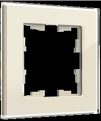 BRITE Рамка 1-местная  РУ-1-2-БрВа стекло ванильный IEK BR-M12-G-K10
